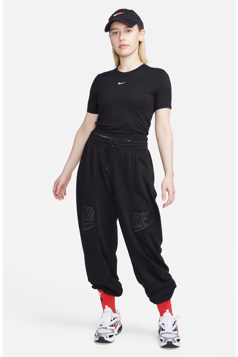 Sportswear Essential Slim Crop Top, Alternate, color, BLACK