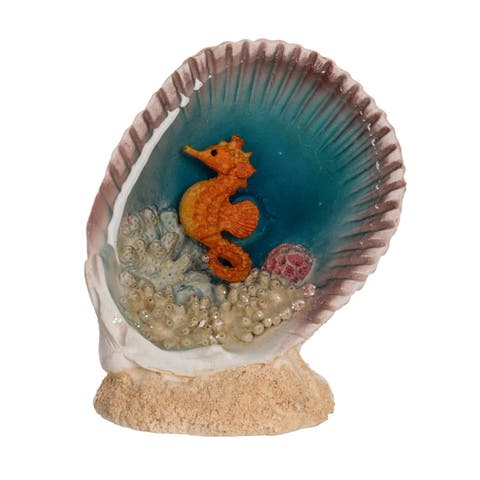 Seahorse In Seashell Figurine