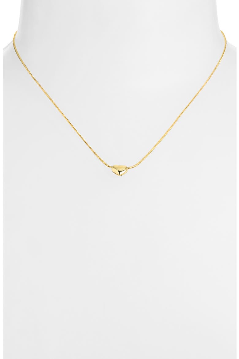 Puffy Heart Pendant Necklace, Alternate, color, GOLD