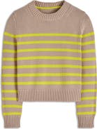 Boden Lucy Stripe Chunky Crop Cotton Sweater