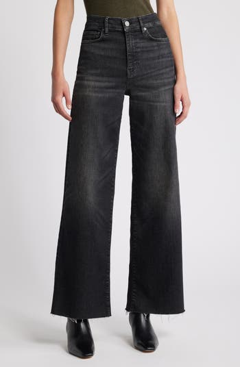 FRAME Le Slim Raw Fray Hem Palazzo Jeans | Nordstrom
