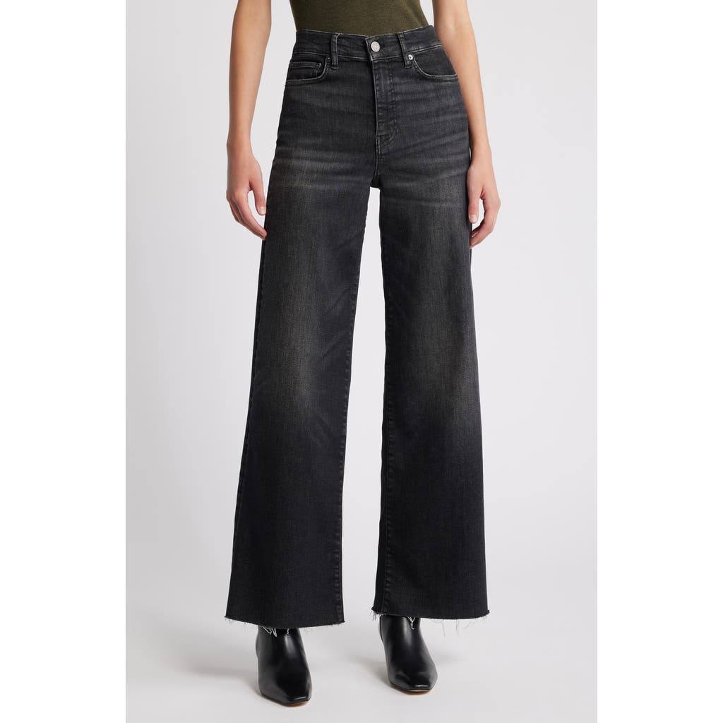 Shop Frame Le Slim Raw Fray Hem Palazzo Jeans