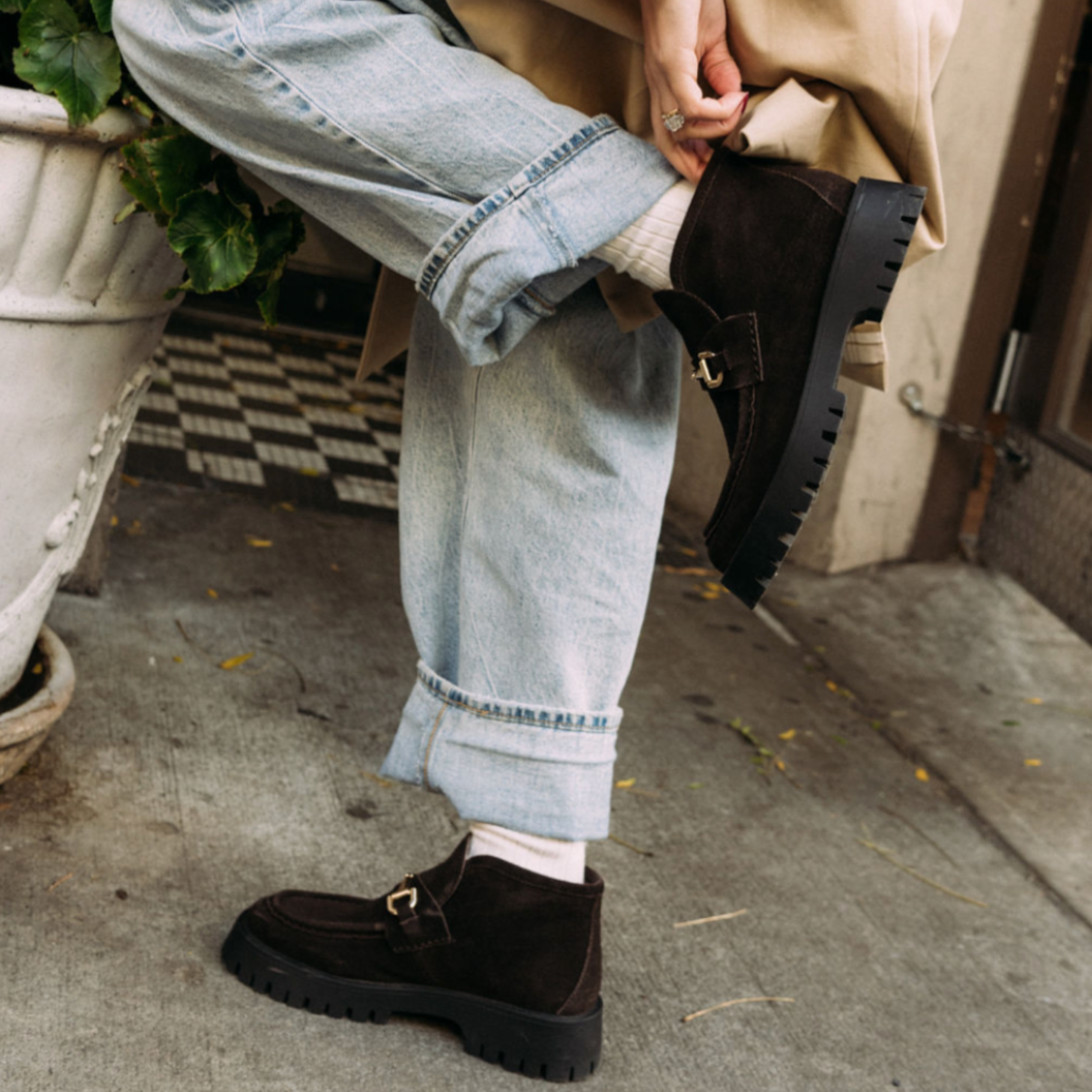 Amie Rafa Dario Suede Horsebit Boots, Alternate, color, Black