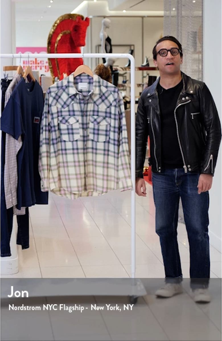 Manem Ombré Plaid Cotton Button-Up Shirt, sales video thumbnail