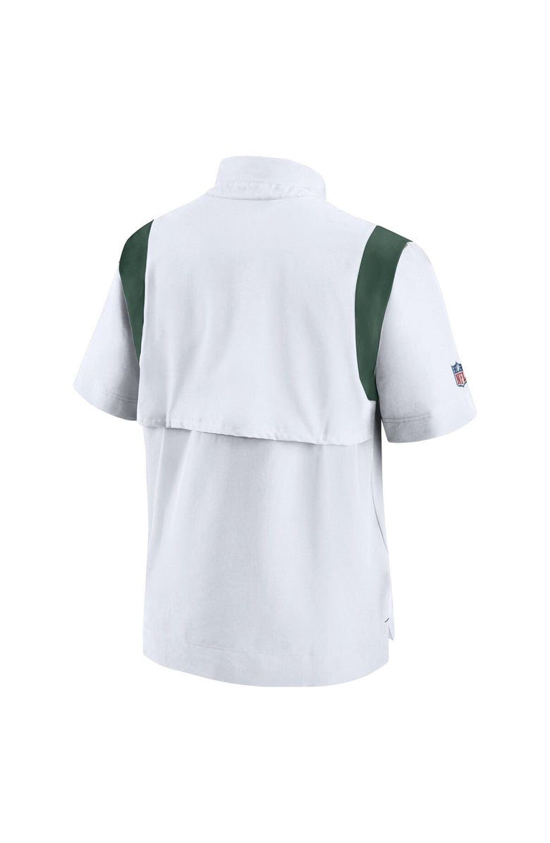 Nike Men's Nike White Green Bay Packers Sideline Coaches Chevron Lockup Pullover Top, Alternate, color, 