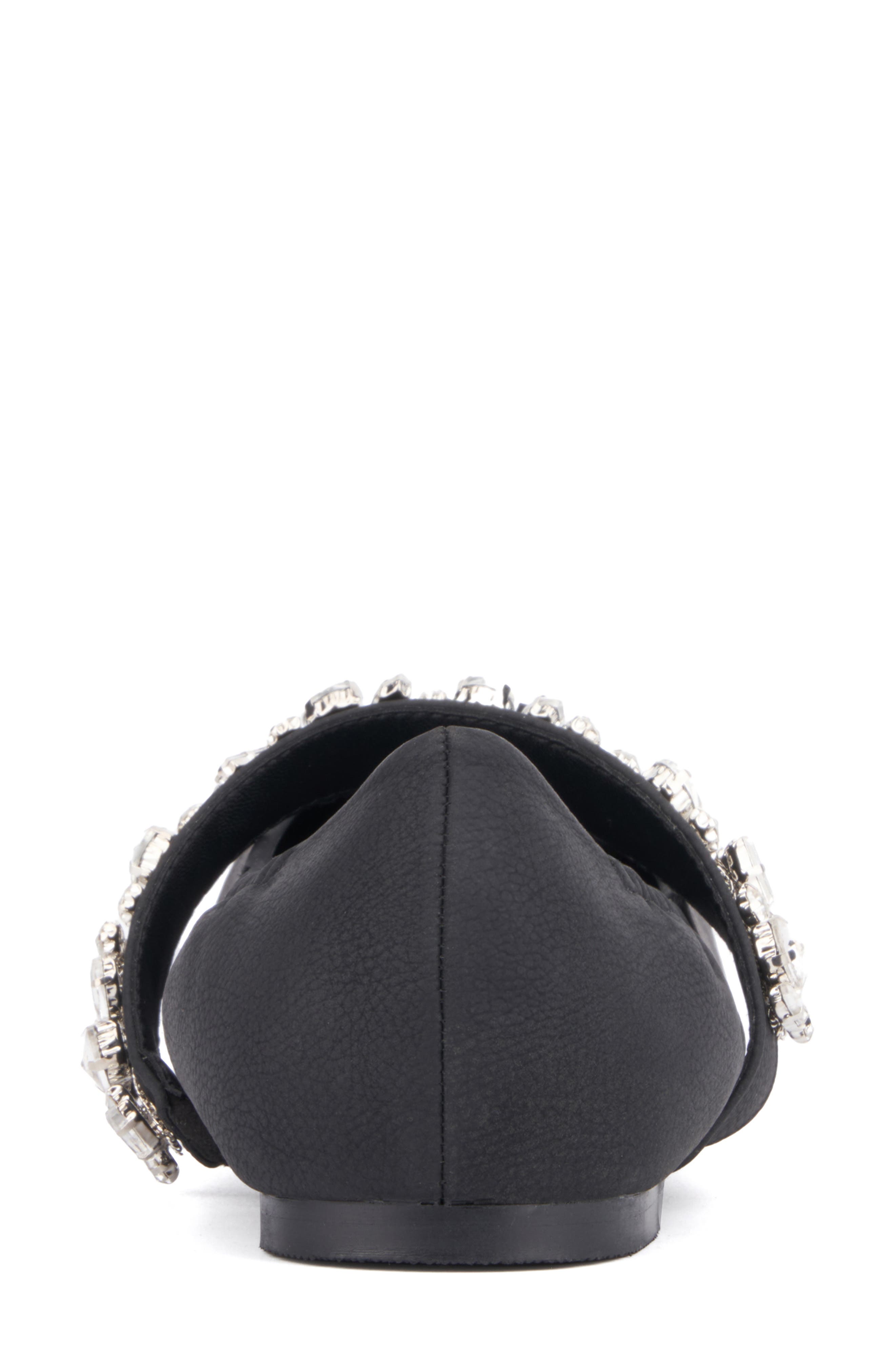 NEW YORK AND COMPANY Paxley Crystal Strap Flat, Alternate, color, Black