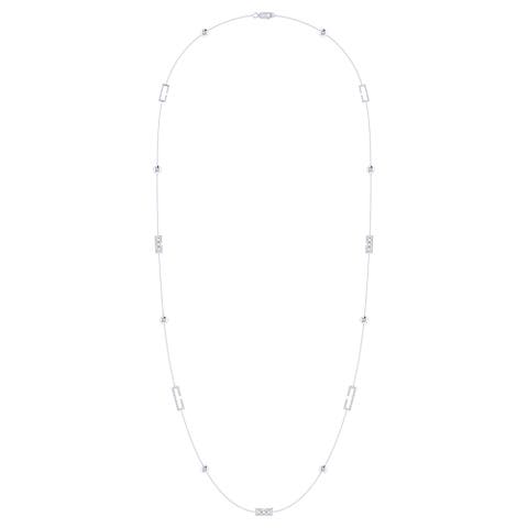 Traffic Light Layered Sterling Silver Diamond Necklace