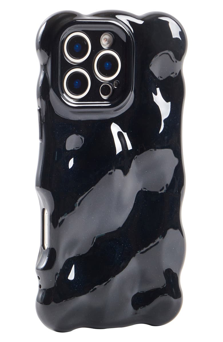 Auramma Glossy Black Bubbles iPhone 16 Pro Case, Alternate, color, Black