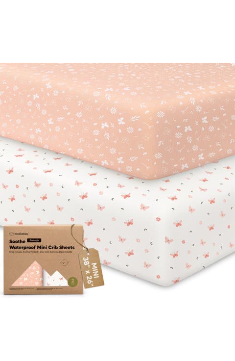 2-Pack Soothe [Protect+] Waterproof Mini Crib Sheets