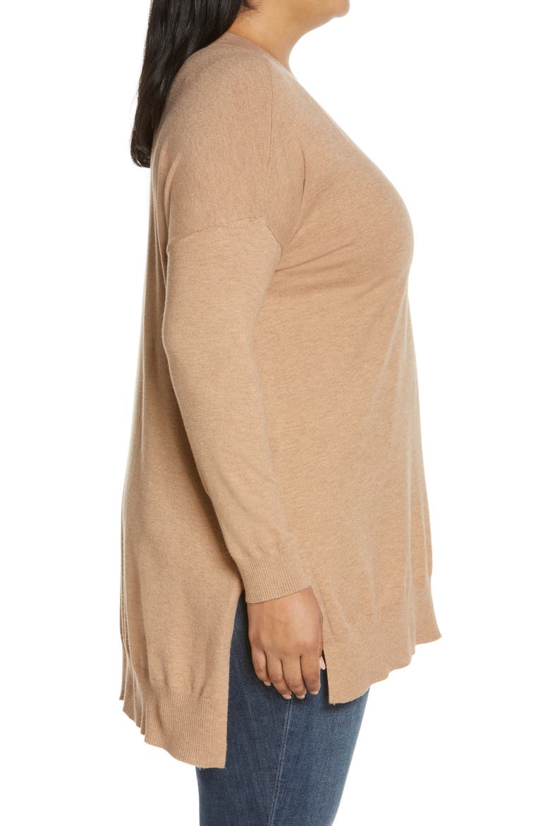 Step Hem Tunic Sweater, Alternate, color, COZY CAMEL HEATHER