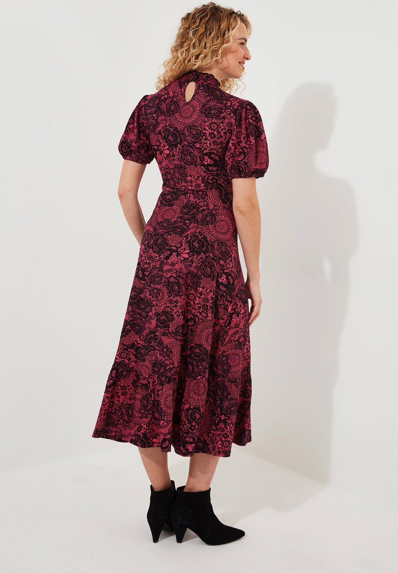 Stretch Knit Mockneck Midi Dress - image 2