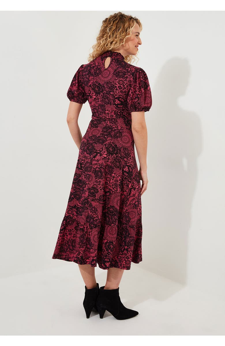 Joe Browns Stretch Knit Mockneck Midi Dress, Alternate, color, Pink Lace