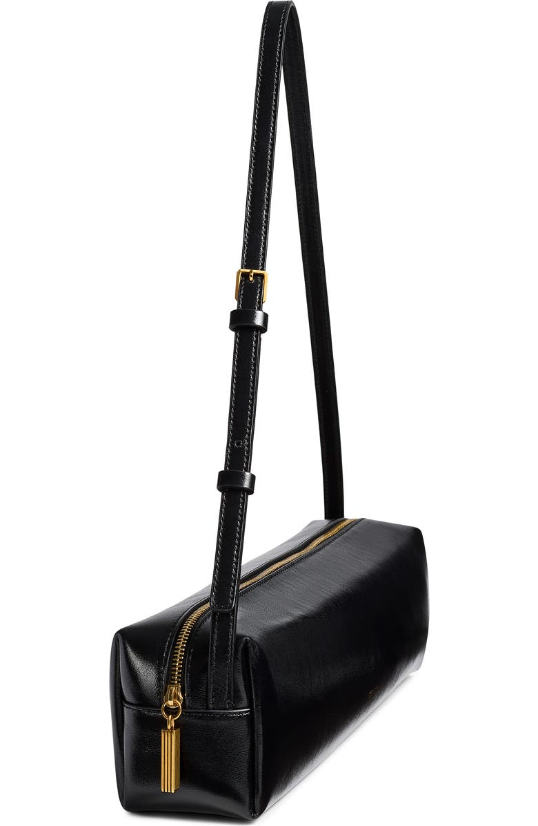 Khaite Kye Leather East/West Shoulder Bag, Alternate, color, Black