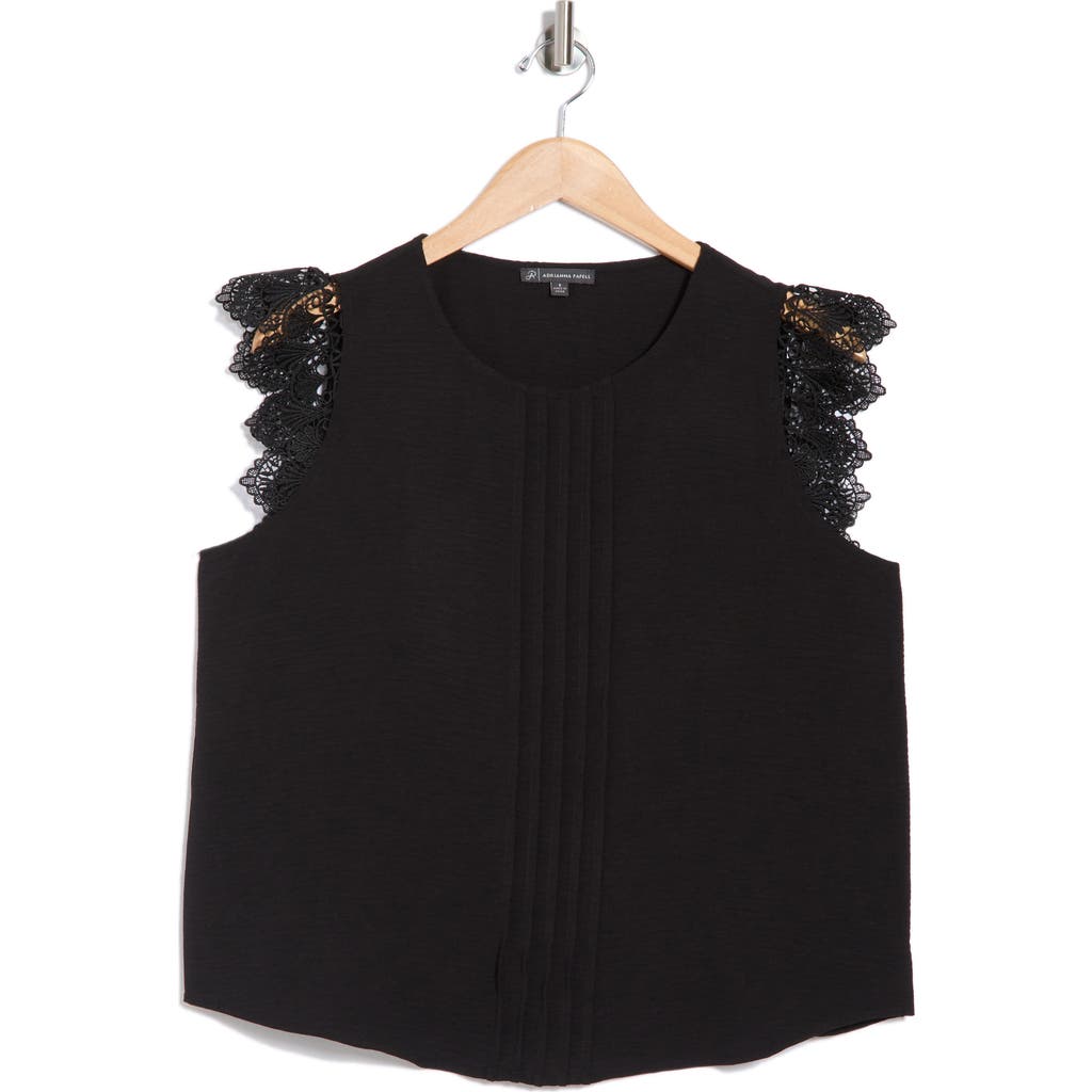 Adrianna Papell Lace Flutter Sleeve Top