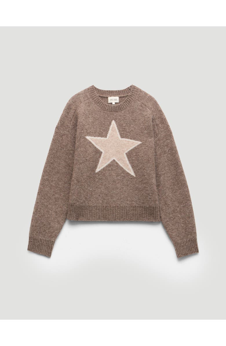Hush Wool Blend Star Jacquard Sweater, Alternate, color, Antler Brown