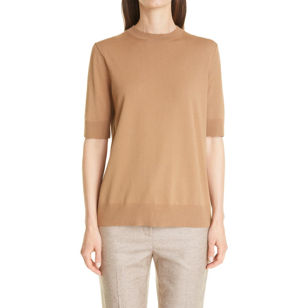 Lafayette 148 New York Knit Crepe Top In Brown