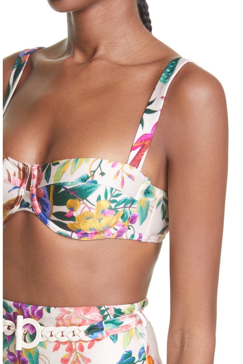 Tropicana Balconette Bikini Top, Alternate, color, CREAM FLORAL