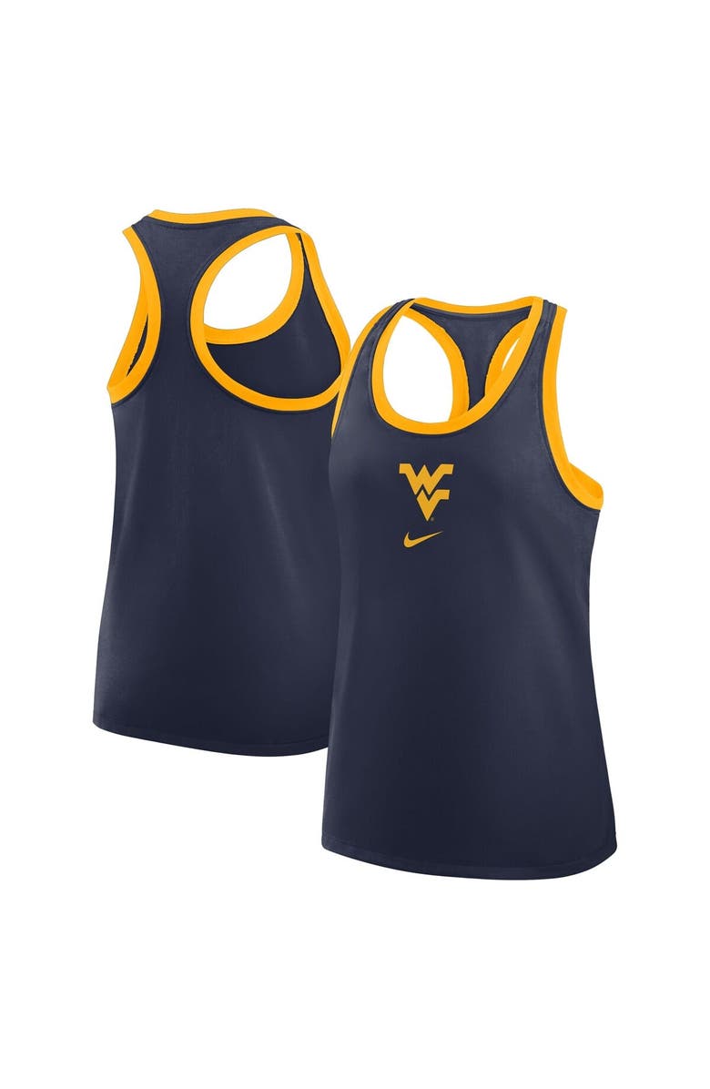 Nike Women's Nike Navy West Virginia Mountaineers Primetime Tri-Blend Racerback Tank Top, Alternate, color,