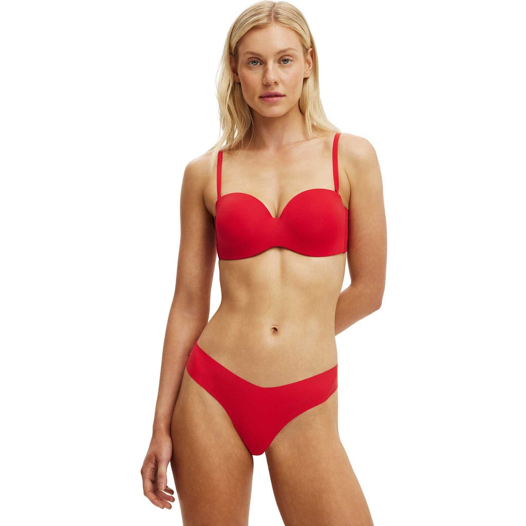 Cotton On Body Everyday Strapless Lightly Lined T-shirt Bra In Cheeky Cherry