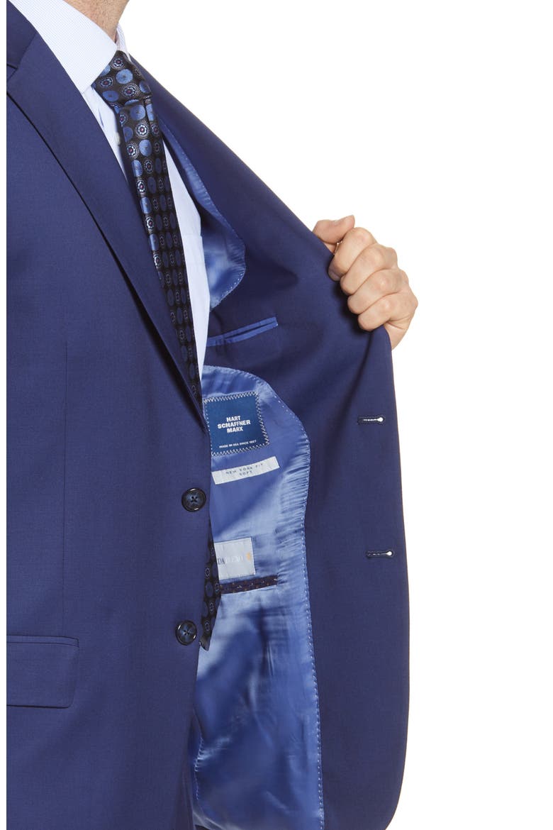 New York Classic Fit Solid Stretch Wool Suit, Alternate, color, NAVY