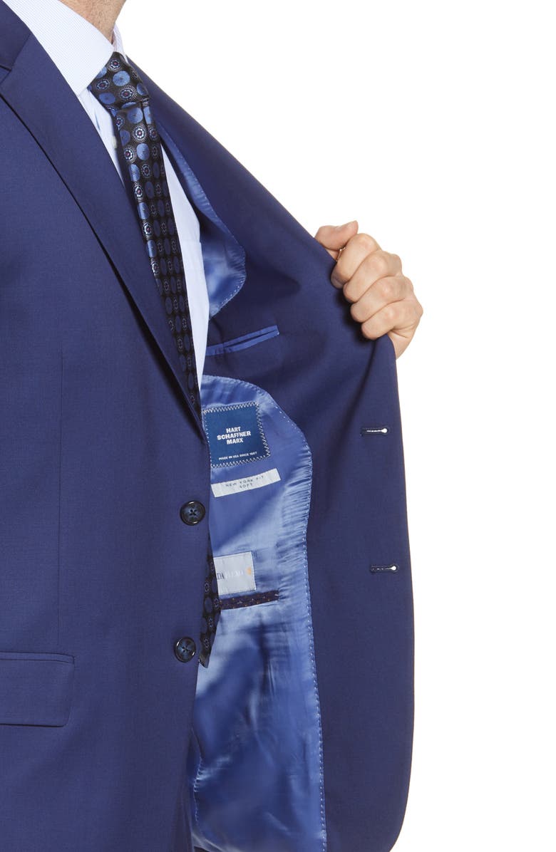 Hart Schaffner Marx New York Classic Fit Solid Stretch Wool Suit, Alternate, color, Navy