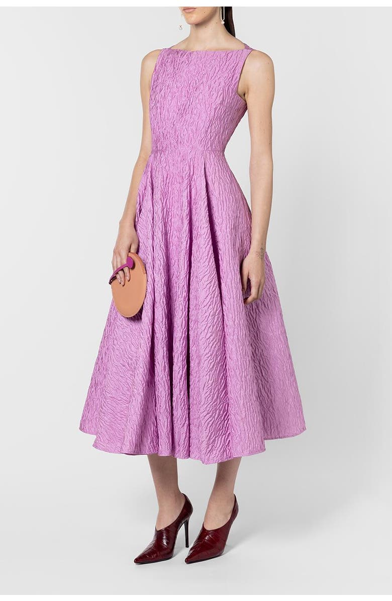 Roksanda Tera Cloque Textured Midi Dress, Alternate, color, Blush