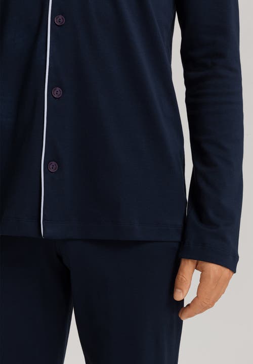 Hanro Men's Night & Day Knit Pajama Set In Deep Navy