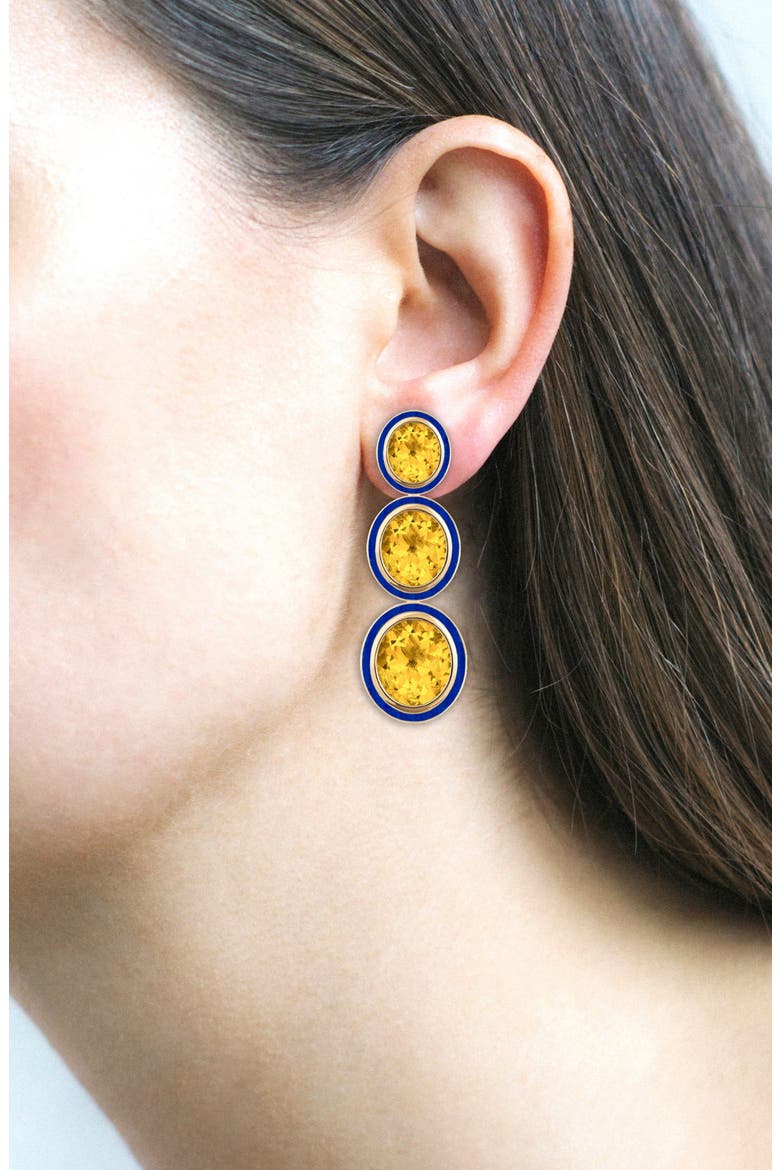 Melange 3-Tier Drop Earrings, Alternate, color, YELLOW