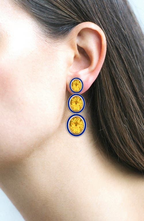 Goshwara Melange 3-tier Drop Earrings In Blue