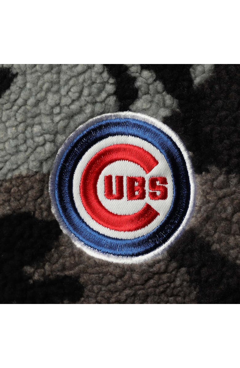 THE WILD COLLECTIVE Women's The Wild Collective Black Chicago Cubs Camo Sherpa Full-Zip Bomber Jacket, Alternate, color, Black