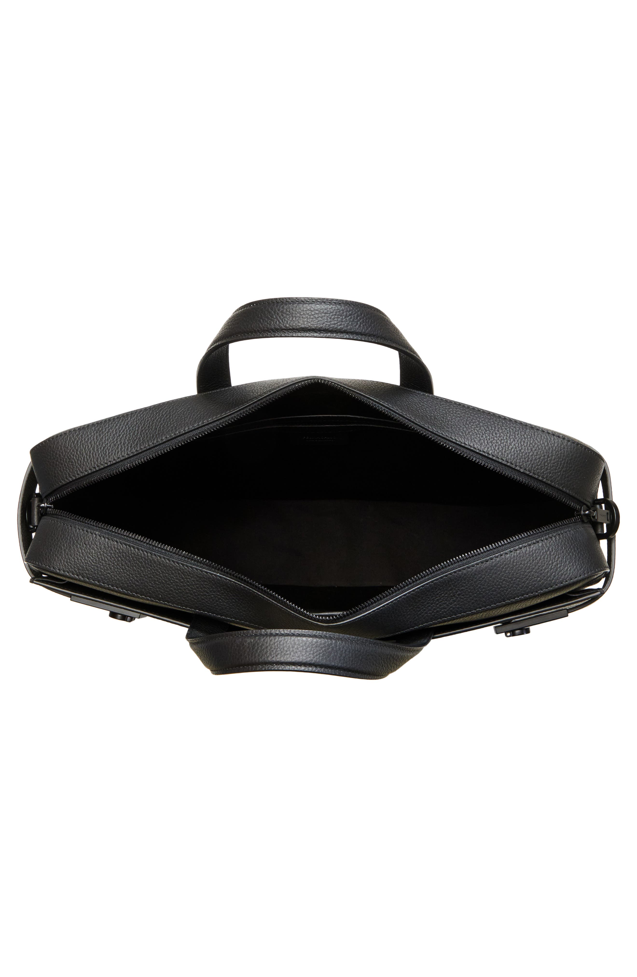 FERRAGAMO Twins Leather Briefcase, Alternate, color, 