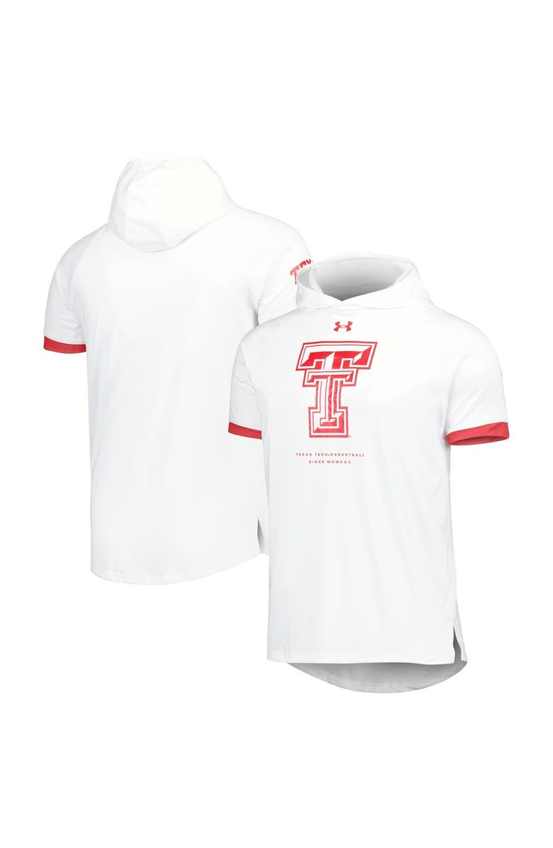 Under Armour Men's Under Armour White Texas Tech Red Raiders On-Court Raglan Hoodie T-Shirt, Main, color, 