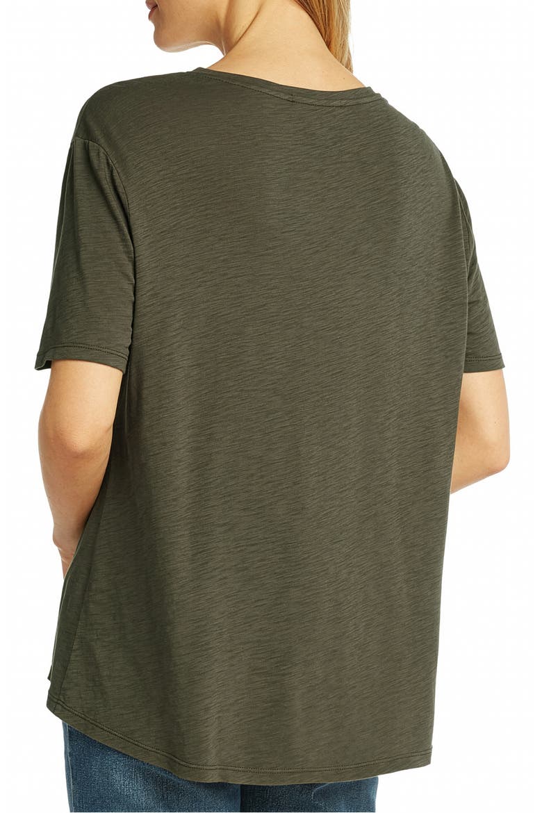 High-Low Slub T-Shirt, Alternate, color, MILITARY