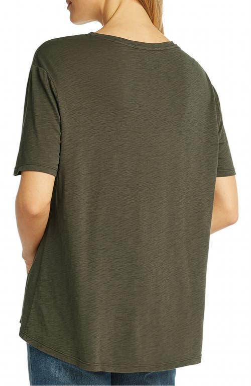 Matty M . High-low Slub T-shirt In Green
