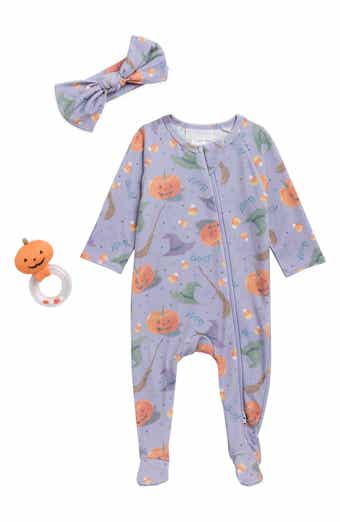 Halloween Footie, Headband & Rattle Set
