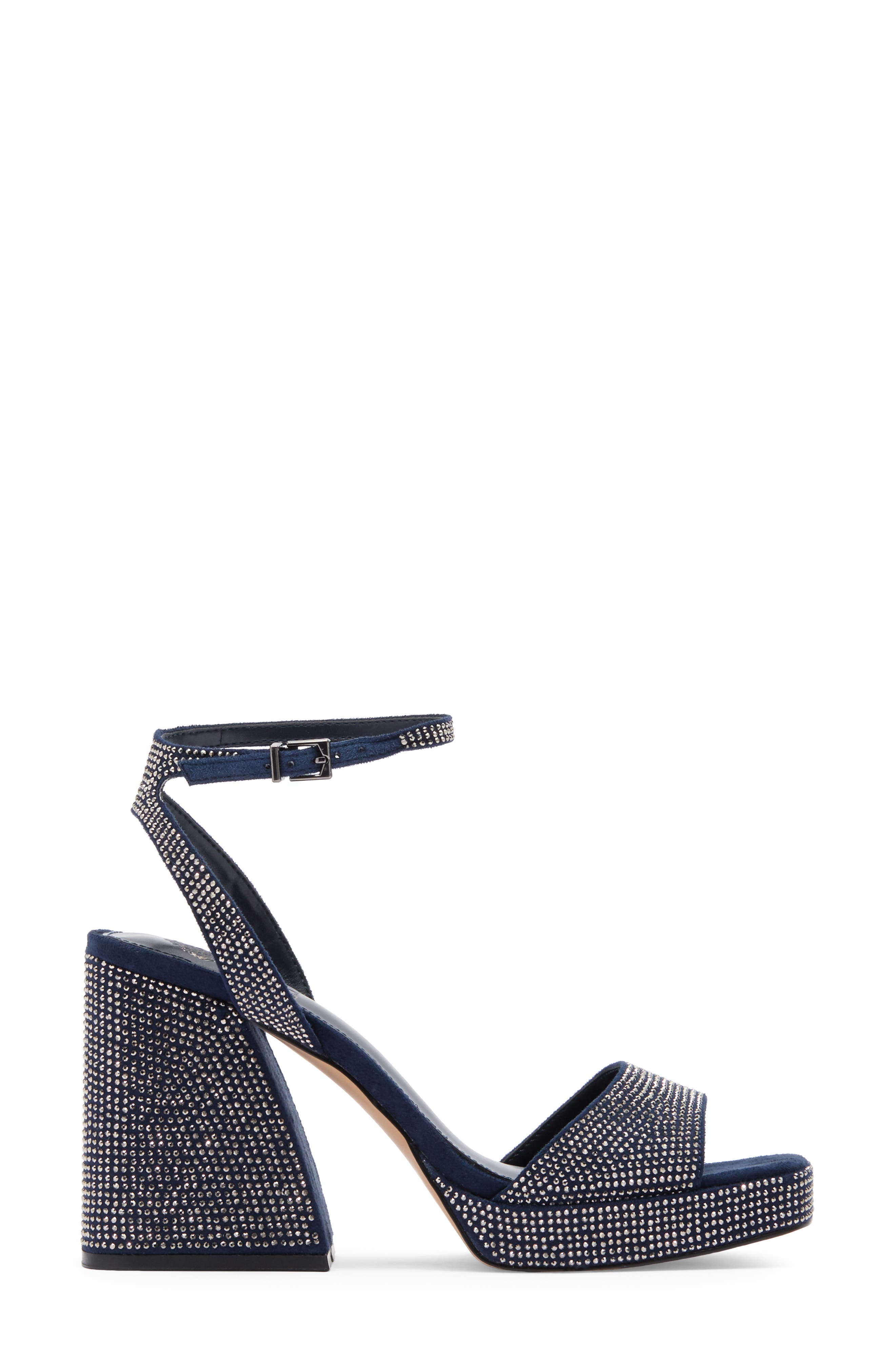 Pilannaa Rhinestone Block Heel Sandal, Alternate, color, SAPPHIRE