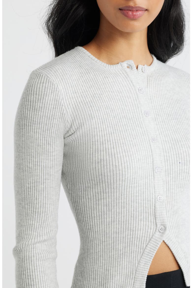 Suzu Rib Cardigan, Alternate, color, GREY