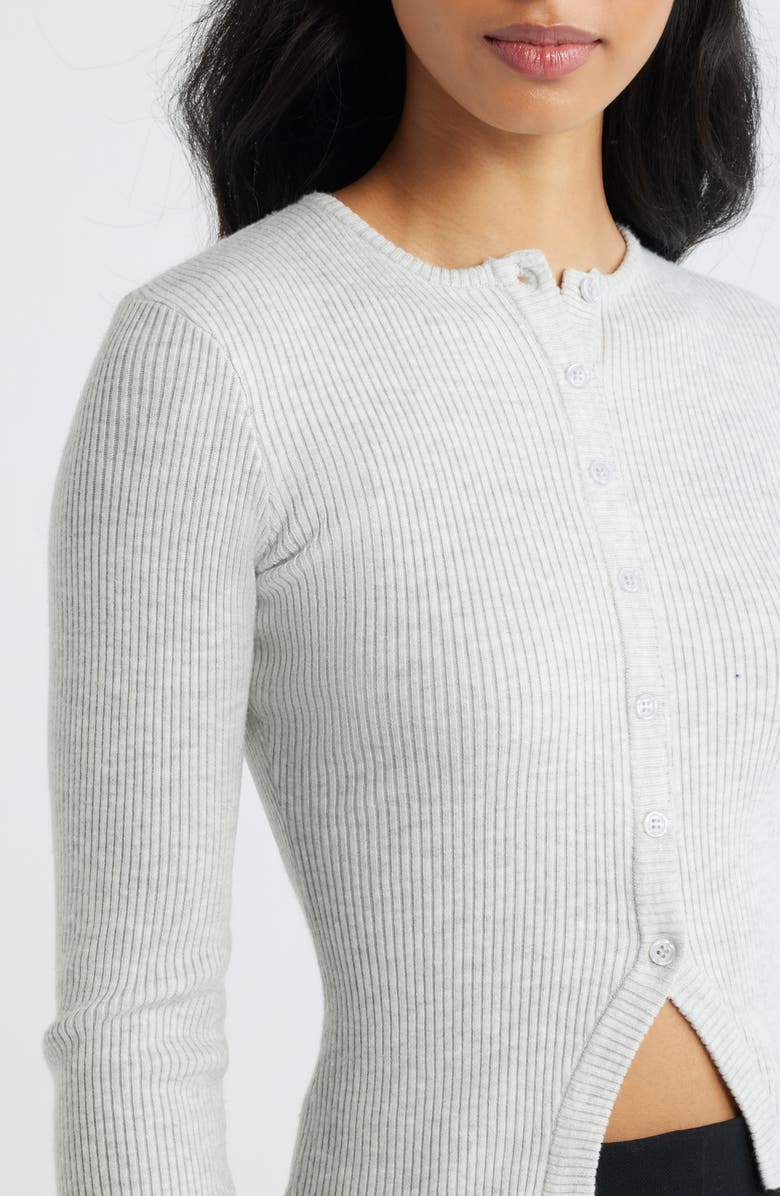 Princess Polly Suzu Rib Cardigan, Alternate, color, Grey