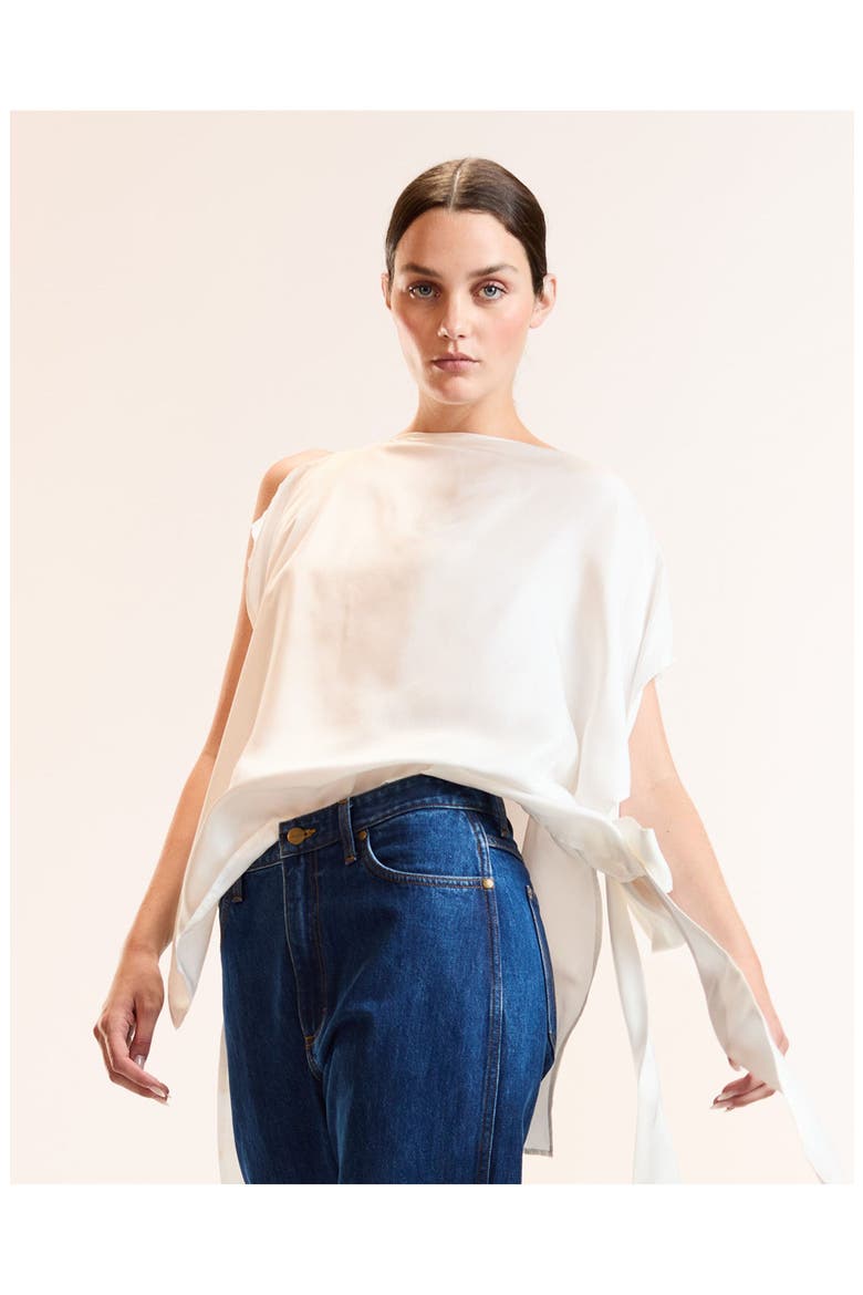 Windswept Tie Top, Alternate, color, White