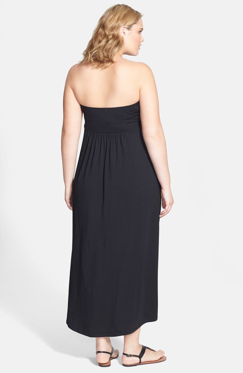 City Chic 'Santorini' Twist Front Strapless Maxi Dress, Alternate, color, 