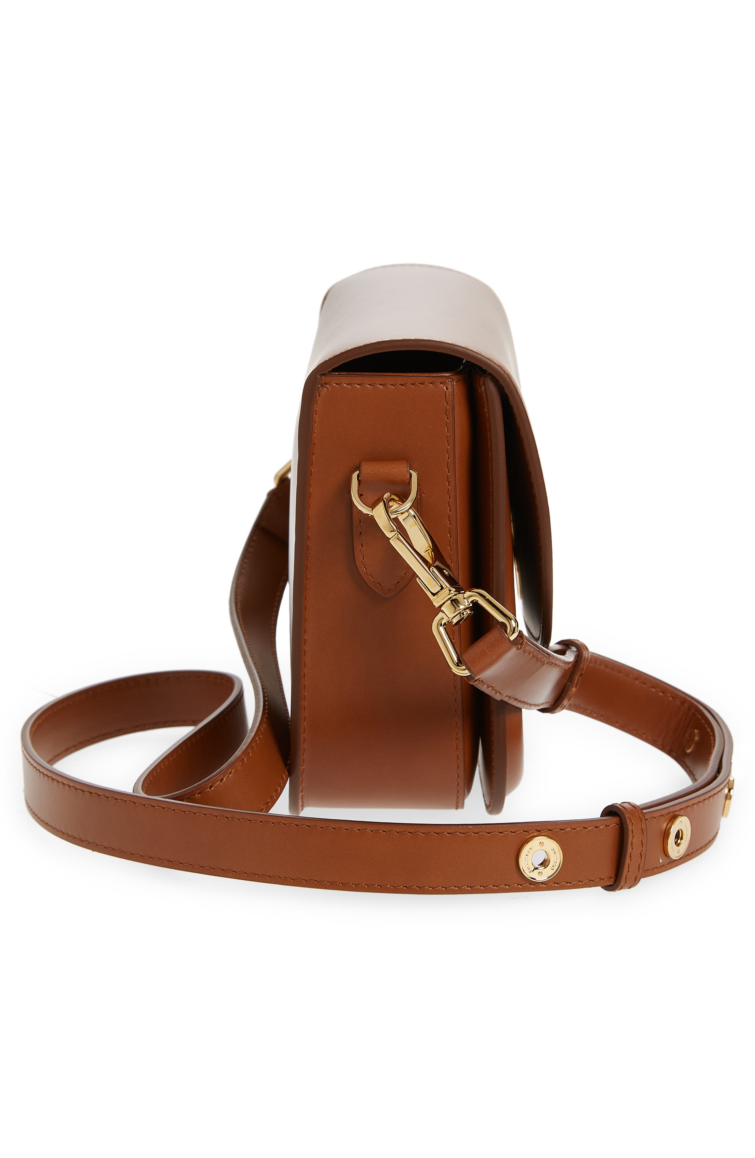 Burberry Small Note Smooth Leather Satchel, Alternate, color, 