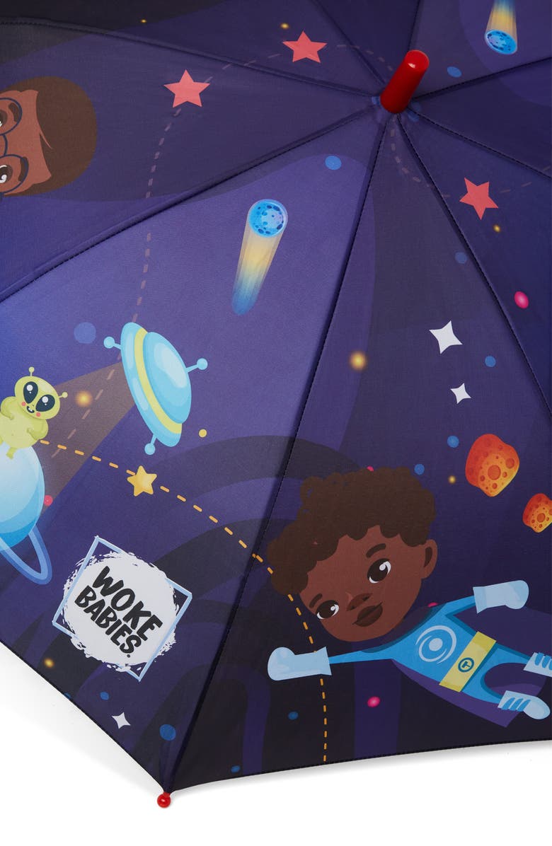 Woke Babies Kids' Superheroes in Space Umbrella, Alternate, color, 