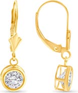 Bliss Diamond 1.80Ct Diamond Lab Grown Dangle Lever Back Hoop Earrings 14k Gold