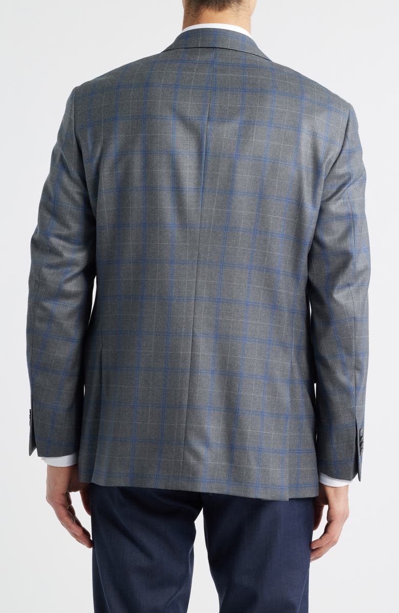 Peter Millar Flynn Classic Fit Grey Plaid Wool Sport Coat, Alternate, color, Grey