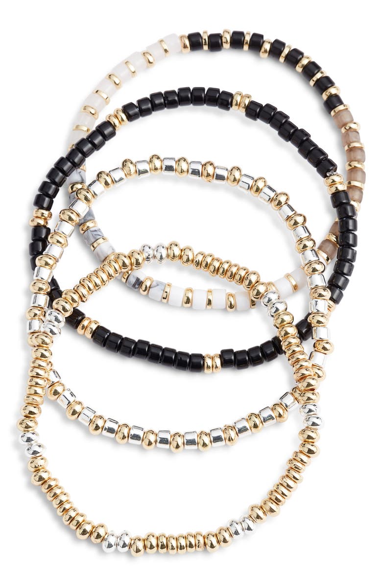 Nordstrom Set of 4 Beaded Stretch Bracelets, Main, color,