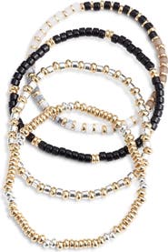 Nordstrom Set of 4 Beaded Stretch Bracelets
