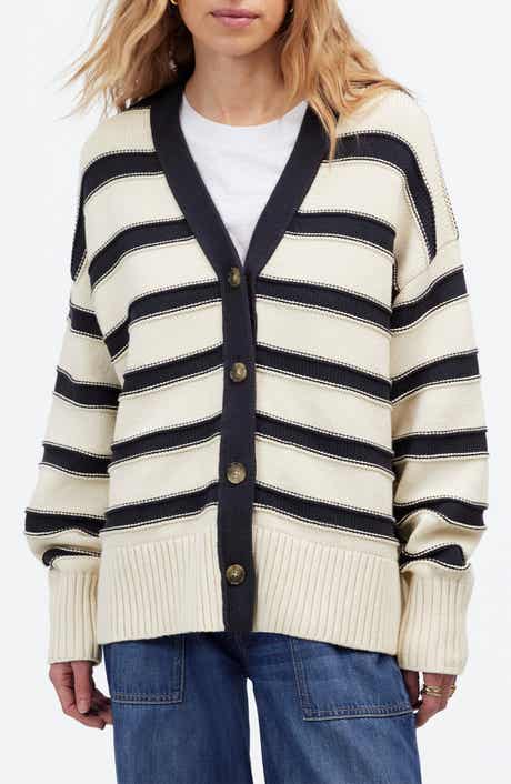 Madewell Stripe Oversize Cotton Cardigan