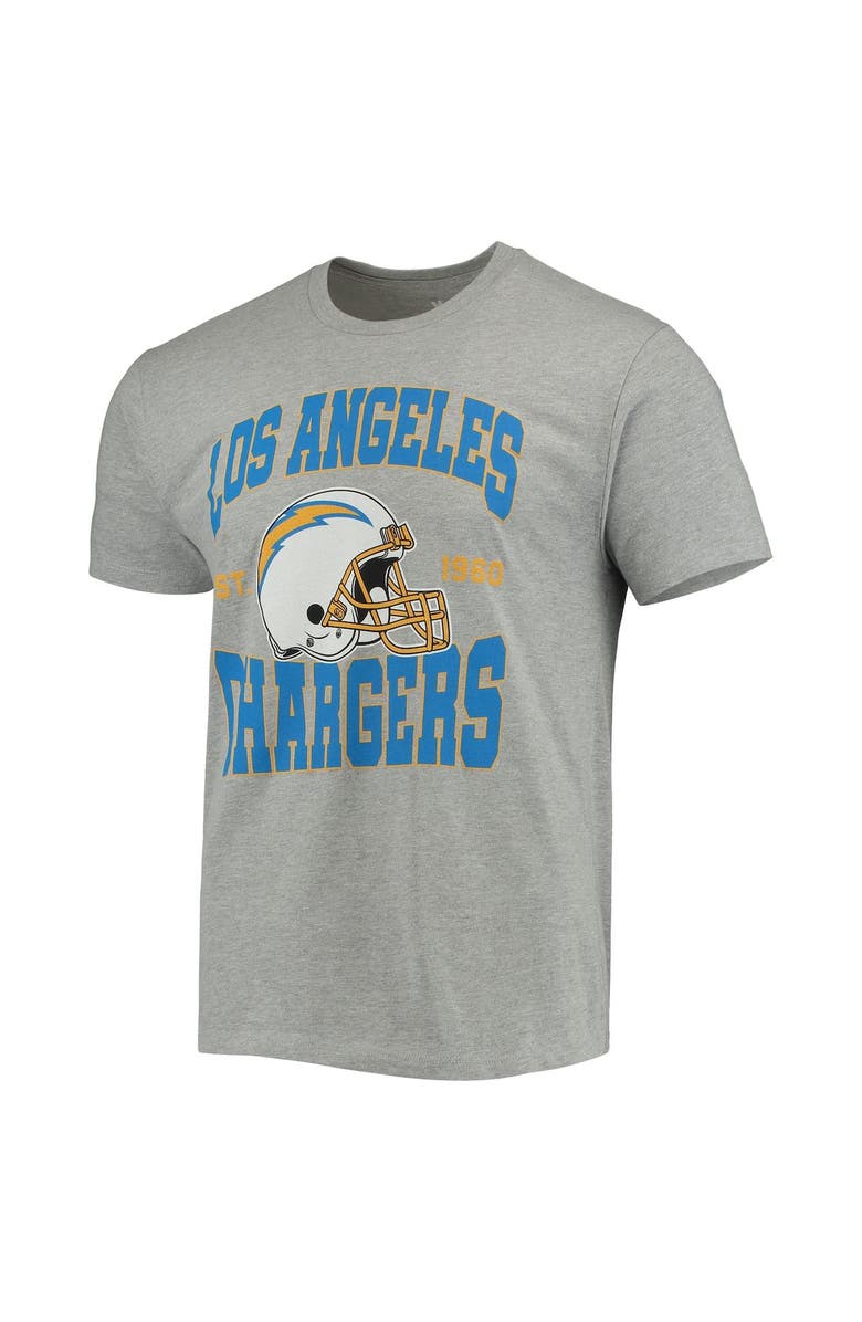Junk Food Men's Junk Food Heathered Gray Los Angeles Chargers Helmet T-Shirt, Alternate, color, 