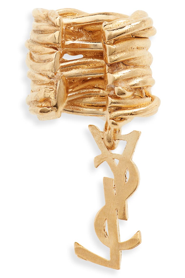 Single Logo Ear Cuff, Alternate, color, GOLD