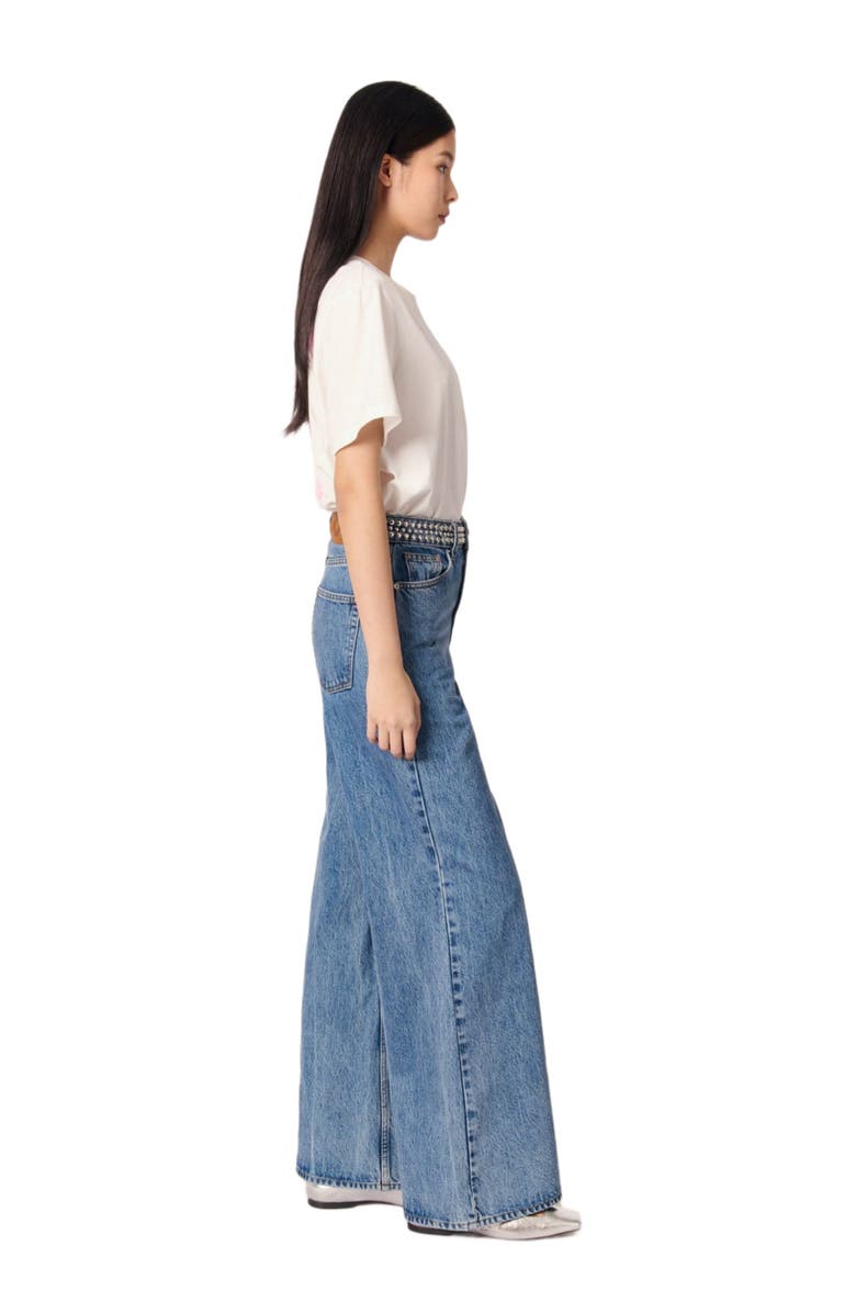 maje Flares jeans with studded waistband, Alternate, color, 